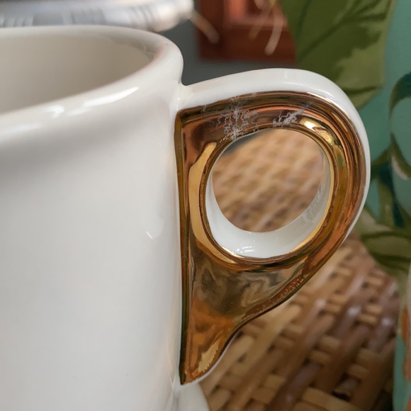 Anthropologie initial “T” mug ivory and gold - Picture 5 of 5